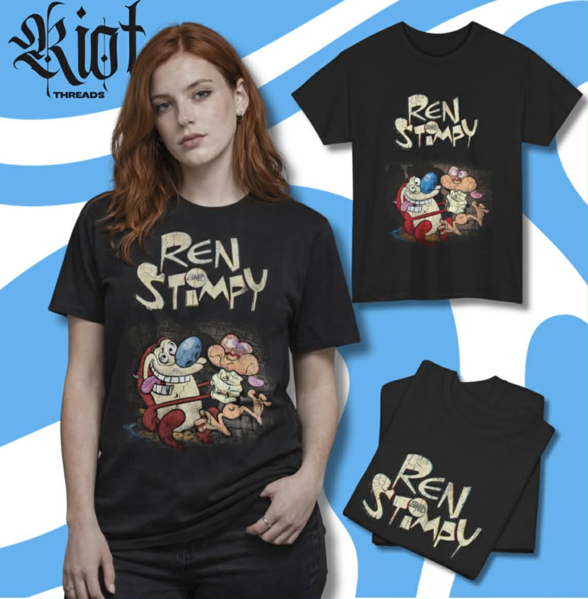 Ren & Stimpy cartoon graphic Tee | Retro 90s animation shirt