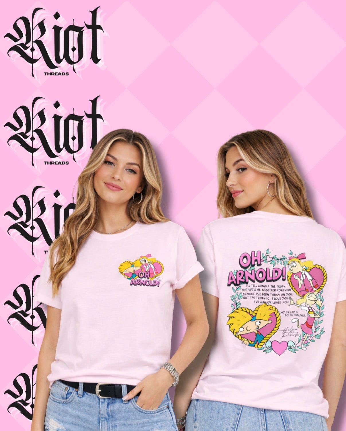Hey Arnold! "Oh Arnold" Graphic Tee — Retro 90s Cartoon Shirt