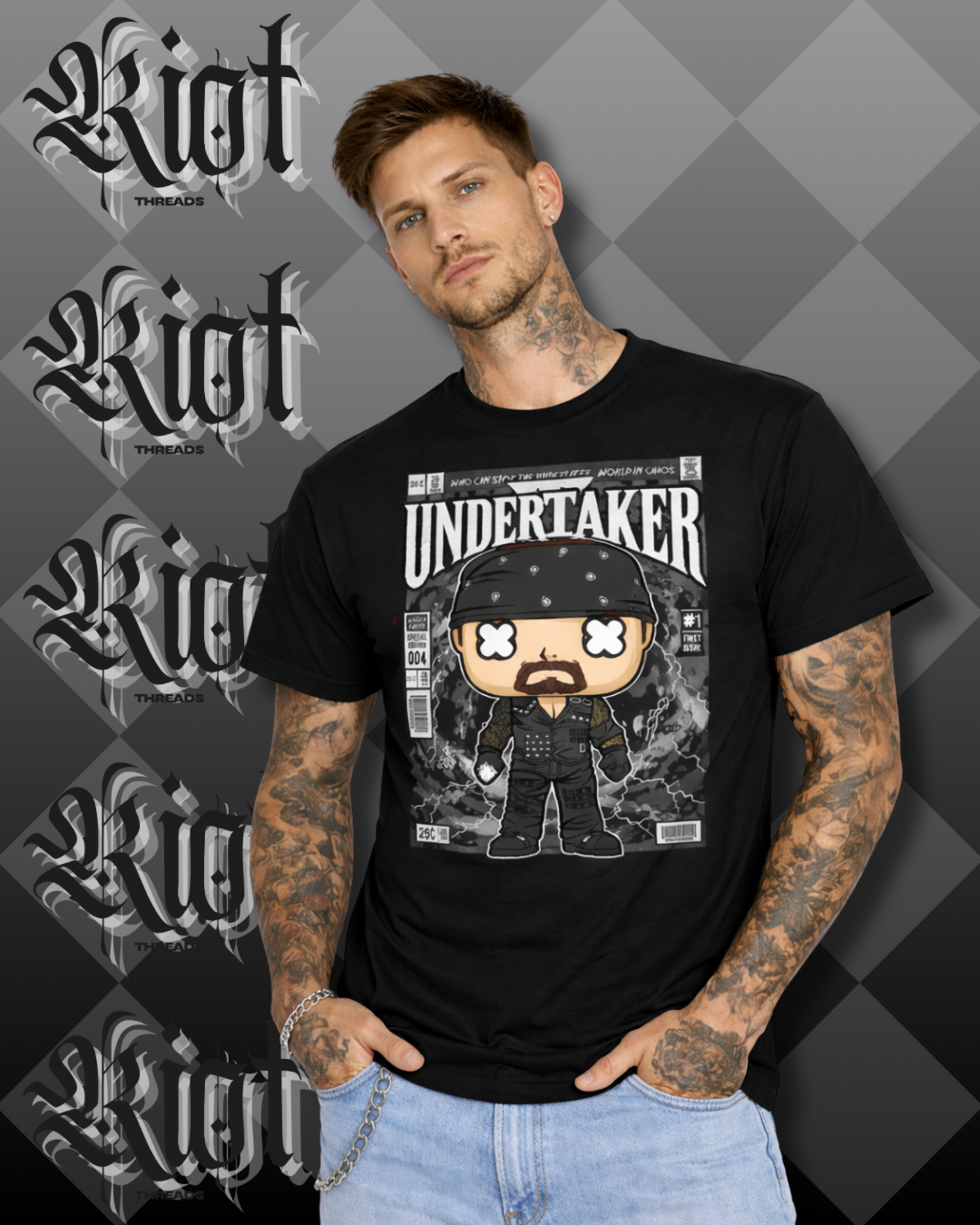 Undertaker Wrestling Pop-Style T-Shirt — Vintage Tribute Tee