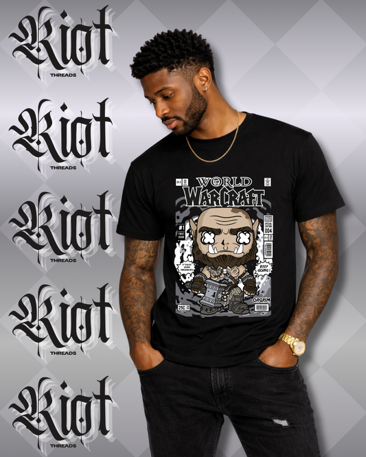 World of Warcraft Cartoon Warrior T-Shirt — Gamer Gift Tee