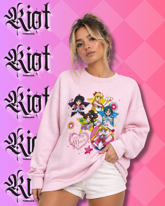 Sailor Moon Inspired Crewneck Sweatshirt — Anime Sailor Scout Design